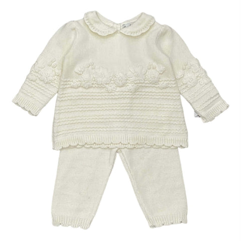 Sarah Louise Baby Girls Ivory 2 Piece Knitted Set Sarah Louise Baby Girls Ivory 2 Piece Knitted Set