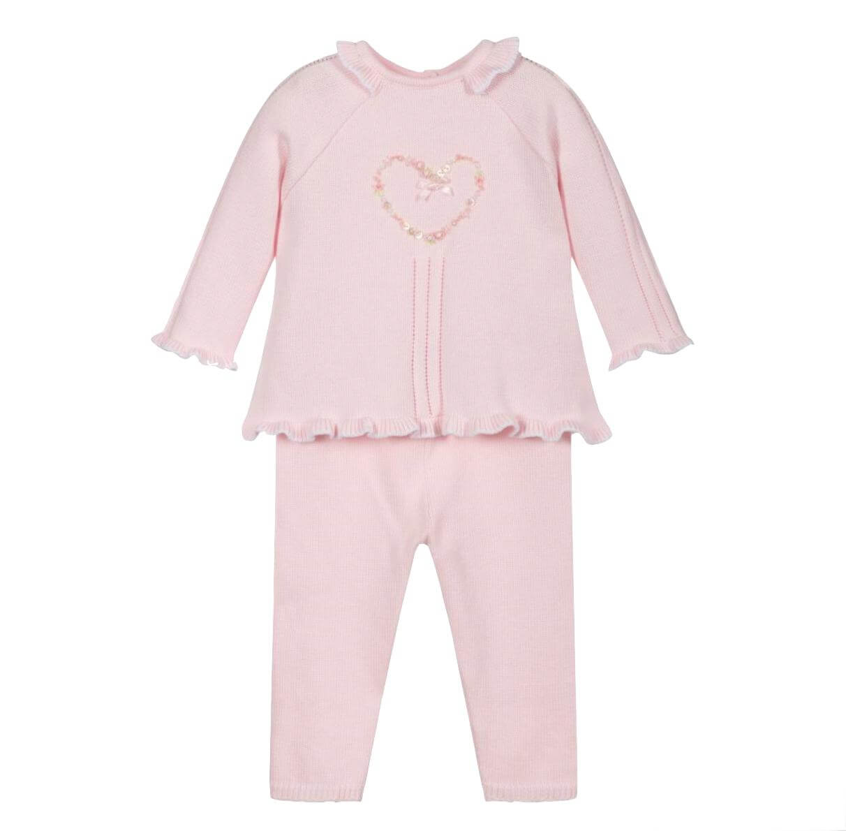 Sarah Louise Girls Pink Knit 2 Piece Set Sarah Louise Girls Pink Knit 2 Piece Set