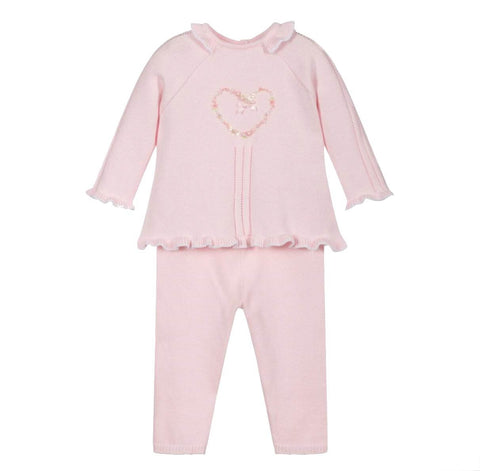 Sarah Louise Girls Pink Knit 2 Piece Set Sarah Louise Girls Pink Knit 2 Piece Set