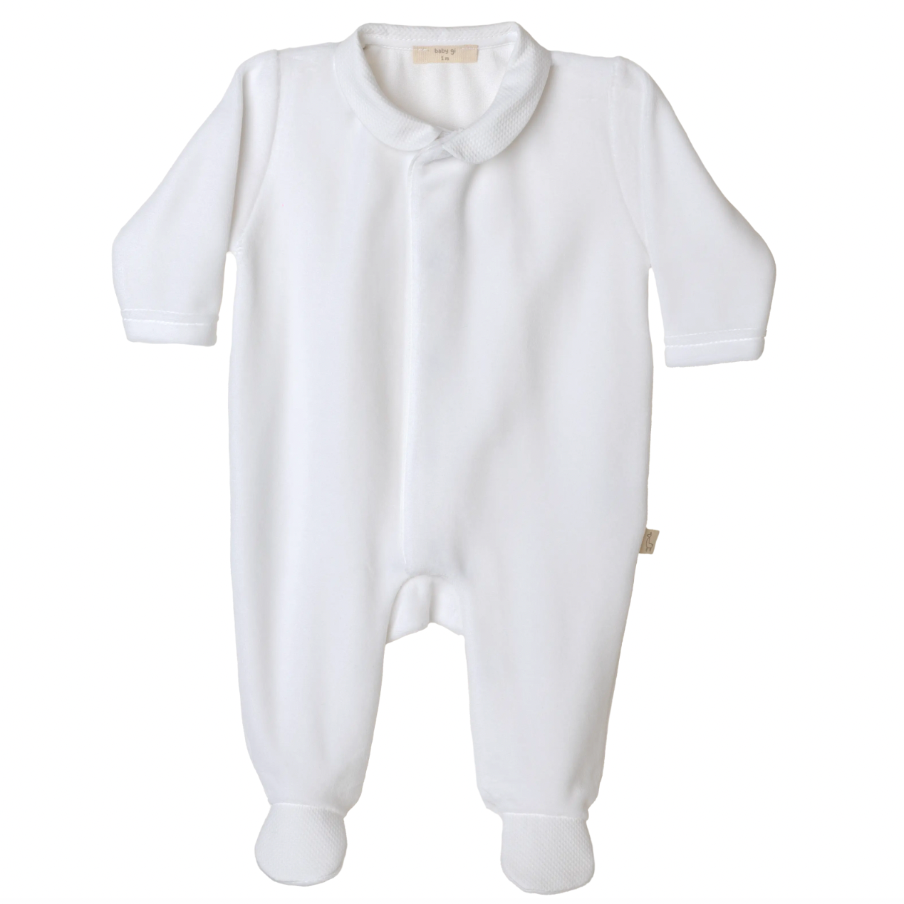 Baby Gi Unisex White Velour Angel Babygrow & Hat Baby Gi Unisex White Velour Angel Babygrow & Hat