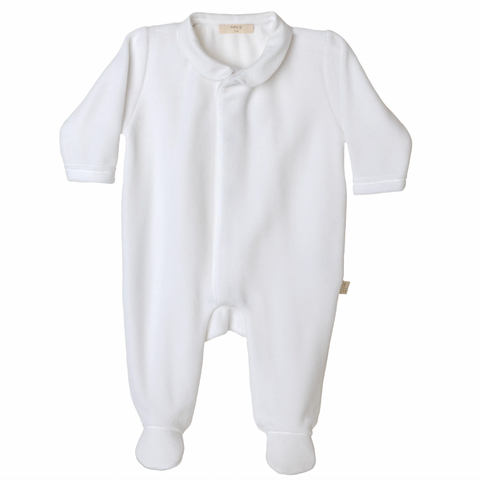 Baby Gi Unisex White Velour Angel Babygrow & Hat Baby Gi Unisex White Velour Angel Babygrow & Hat