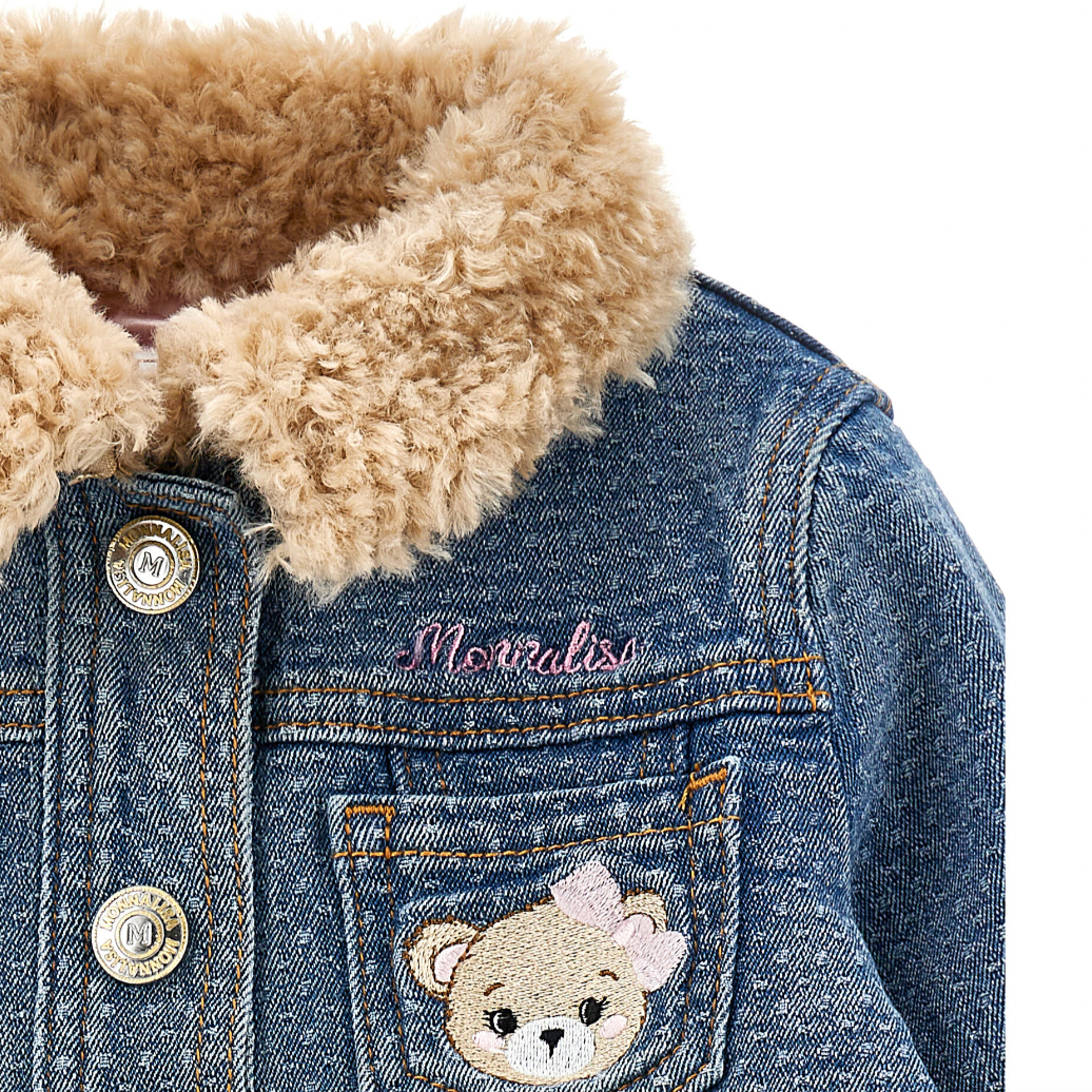 Monnalisa Baby Girls Teddy Denim Jacket Monnalisa Baby Girls Teddy Denim Jacket