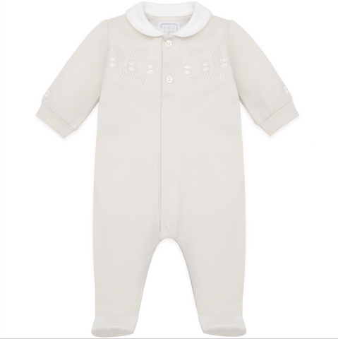 Emile Et Rose Baby Boys Beige Teddy Babygrow with Hat Emile Et Rose Baby Boys Beige Teddy Babygrow with Hat