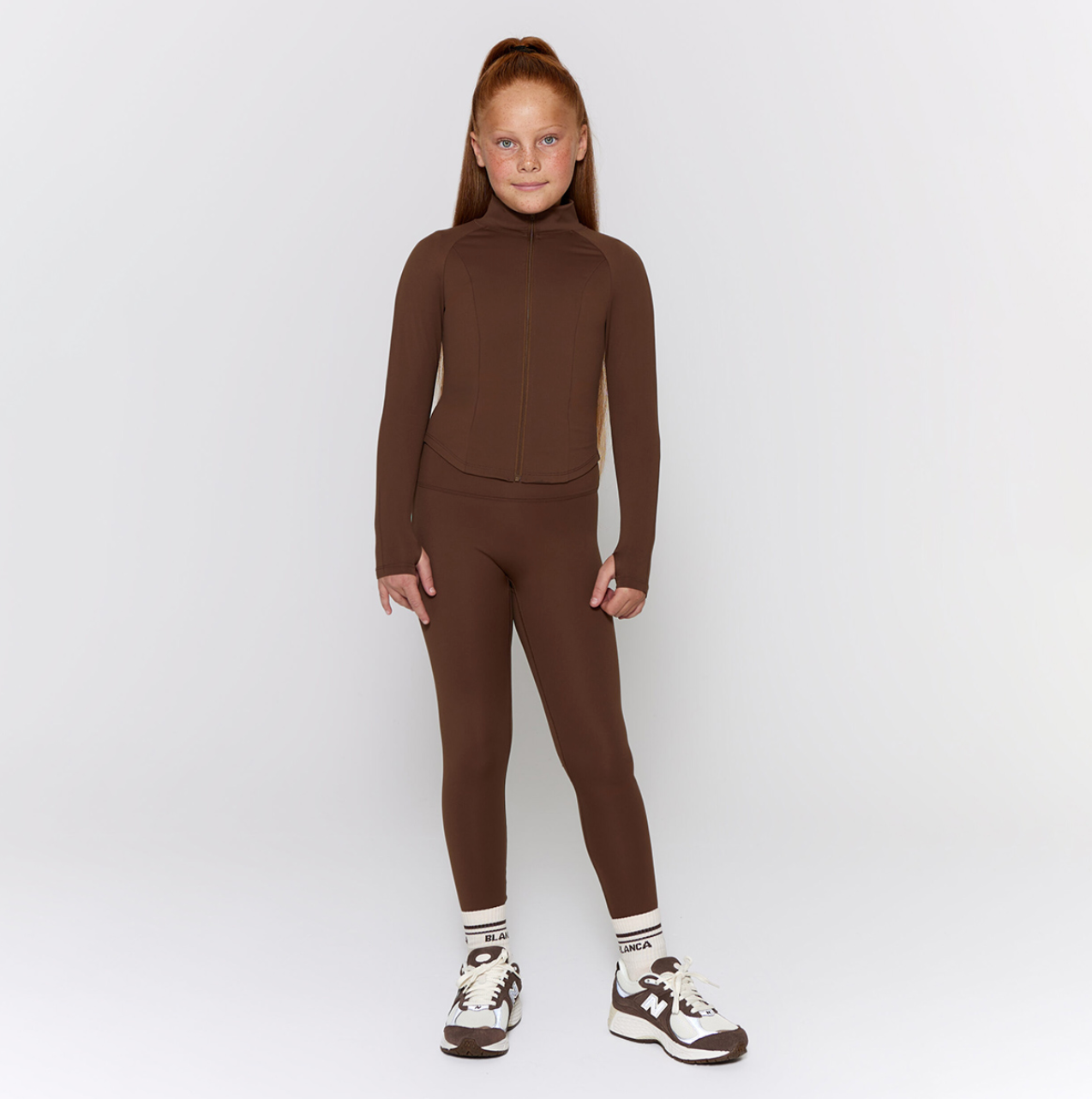 Blanca Kids Girls Brown Legging Gym Jacket Blanca Kids Girls Brown Legging Gym Jacket