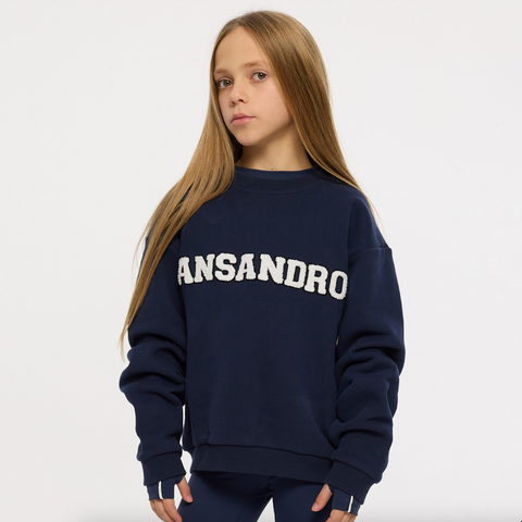 Ansandro Girls Navy Logo Sweater Ansandro Girls Navy Logo Sweater