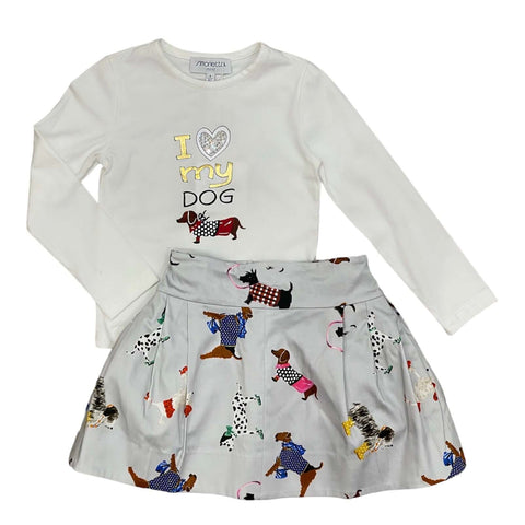 Simonetta Girls Cream Skirt Set Simonetta Girls Cream Skirt Set