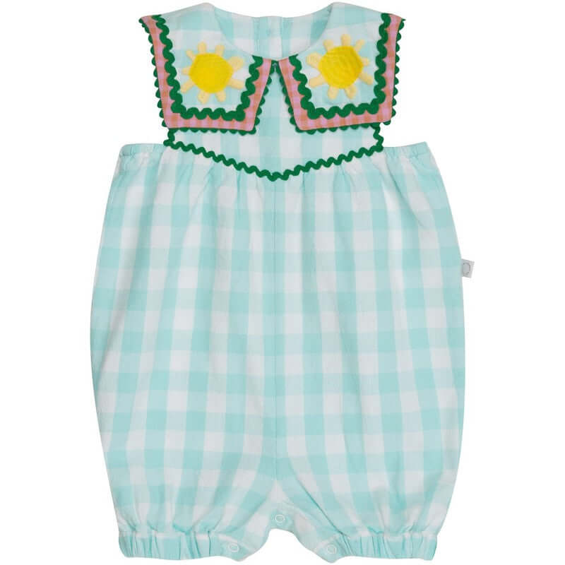 Stella McCartney Kids Baby Girls Organic Gingham Romper Stella McCartney Kids Baby Girls Organic Gingham Romper