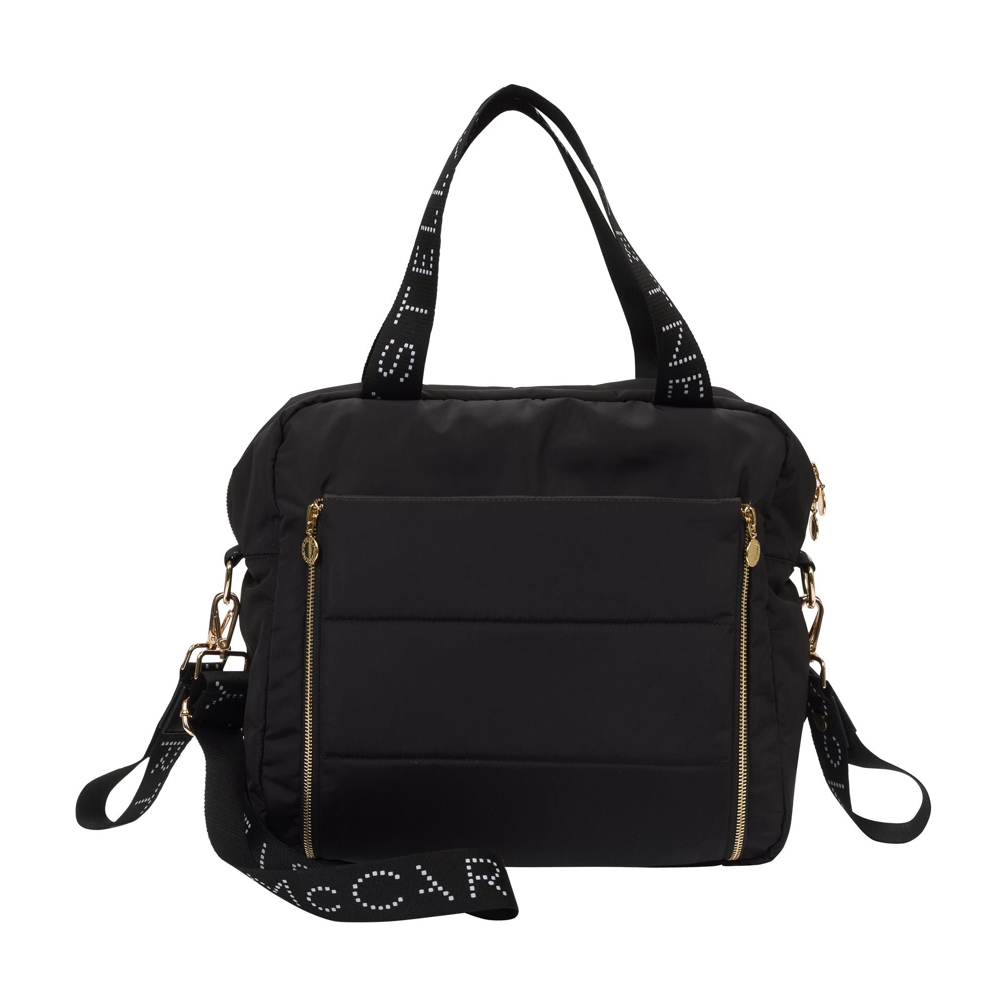 Stella McCartney Kids Black Logo Tape Tote Changing Bag Stella McCartney Kids Black Logo Tape Tote Changing Bag