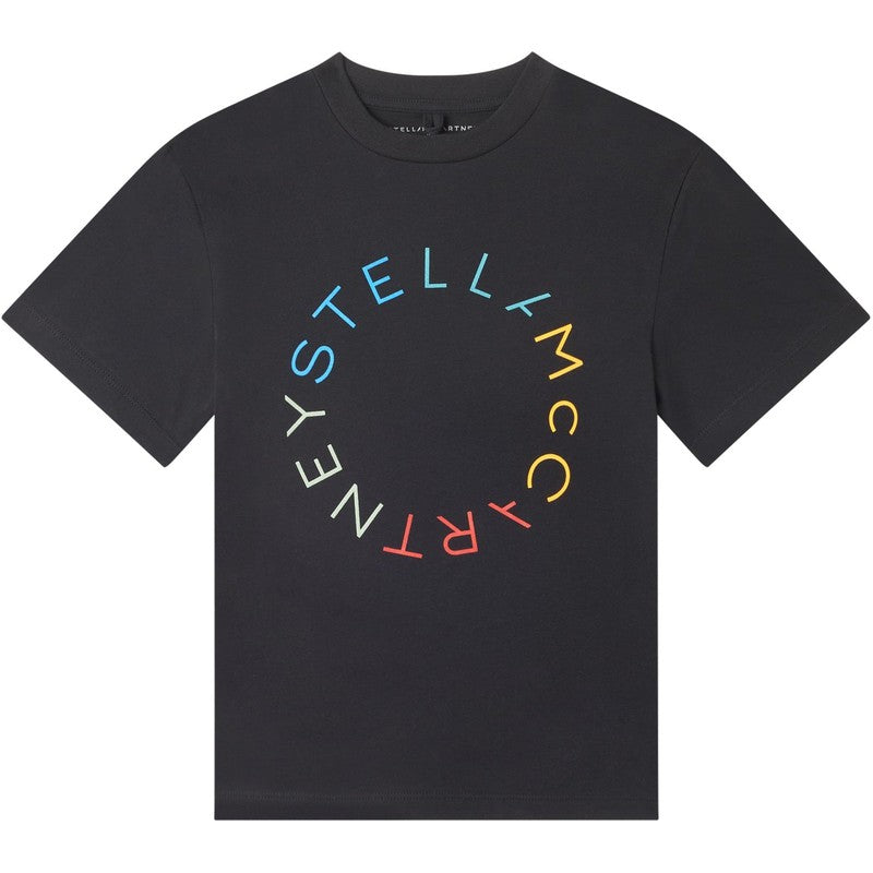Stella McCartney Kids Boys Black Circle Logo T-Shirt Stella McCartney Kids Boys Black Circle Logo T-Shirt