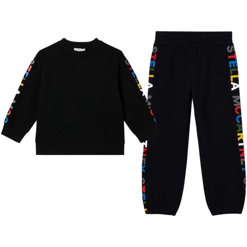 Stella McCartney Kids Boys Black Side Logo Sport Tracksuit Stella McCartney Kids Boys Black Side Logo Sport Tracksuit