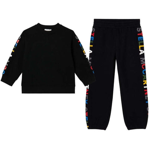 Stella McCartney Kids Boys Black Side Logo Sport Tracksuit Stella McCartney Kids Boys Black Side Logo Sport Tracksuit