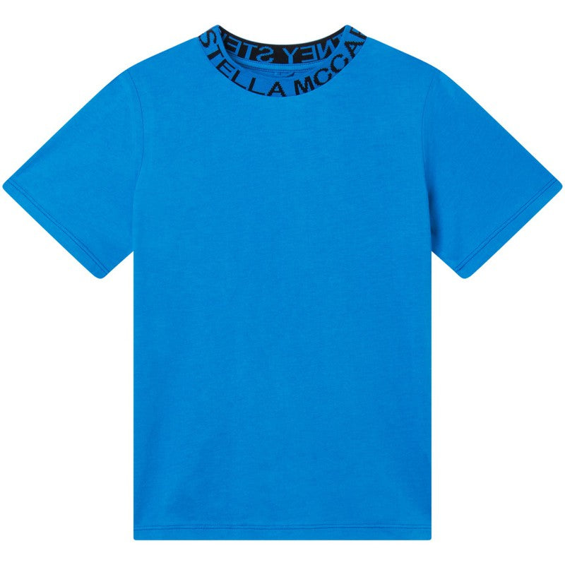 Stella McCartney Kids Boys Blue Logo T-Shirt Stella McCartney Kids Boys Blue Logo T-Shirt