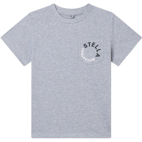 Stella McCartney Kids Boys Grey Circle Logo T-shirt Stella McCartney Kids Boys Grey Circle Logo T-shirt