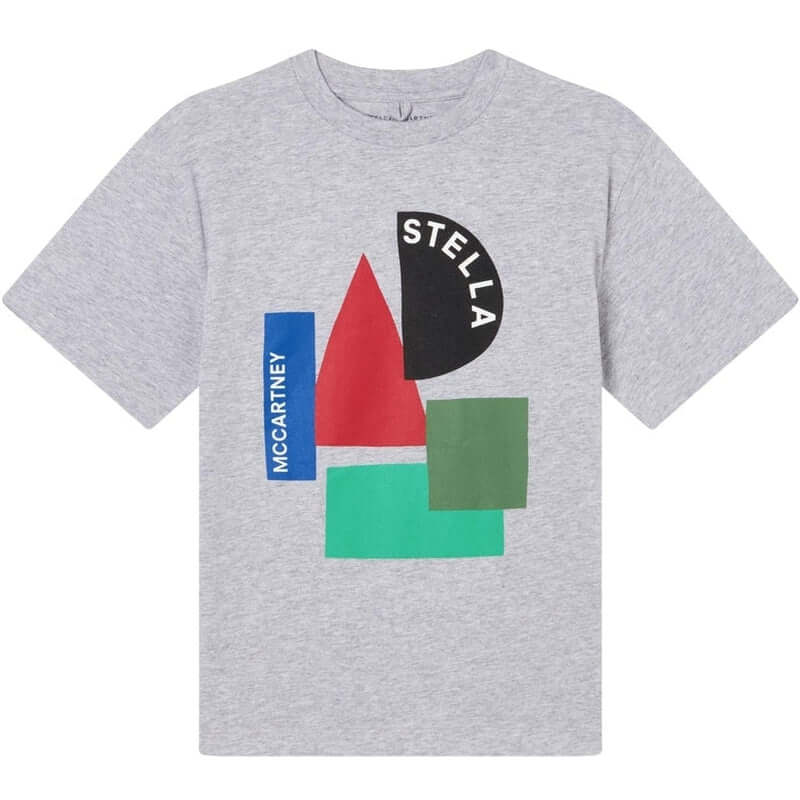 Stella McCartney Kids Boys Grey Shapes T-Shirt Stella McCartney Kids Boys Grey Shapes T-Shirt