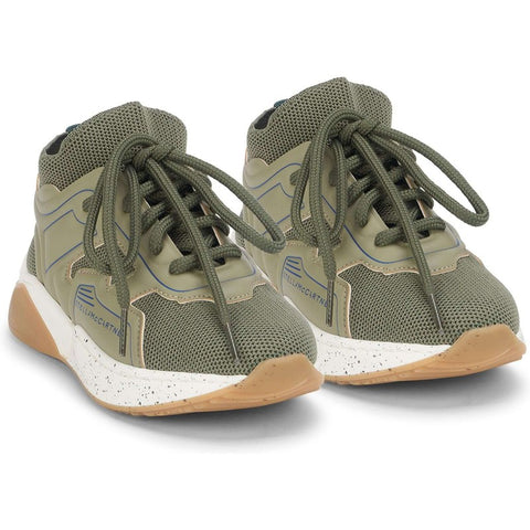 Stella McCartney Kids Boys Khaki Trainers Stella McCartney Kids Boys Khaki Trainers