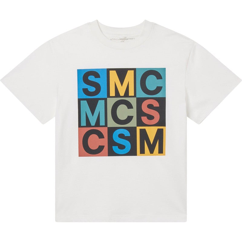 Stella McCartney Kids Boys Multi Logo T-Shirt Stella McCartney Kids Boys Multi Logo T-Shirt