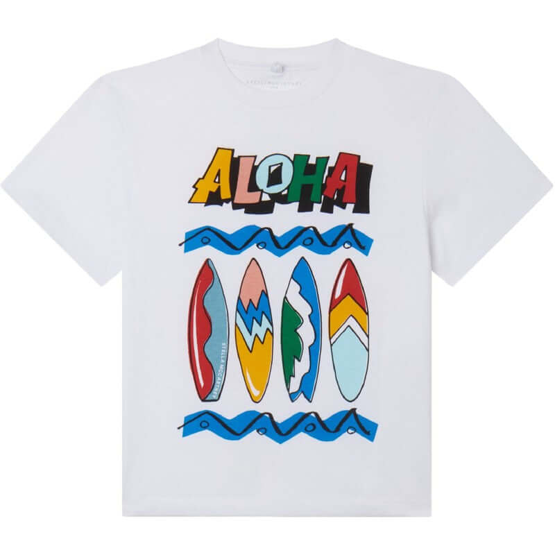Stella McCartney Kids Boys White Aloha T-Shirt Stella McCartney Kids Boys White Aloha T-Shirt