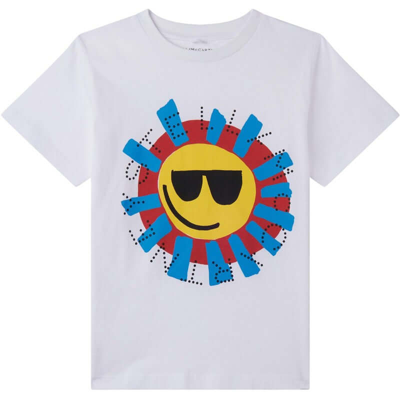 Stella McCartney Kids Boys White Sun Print T-Shirt Stella McCartney Kids Boys White Sun Print T-Shirt