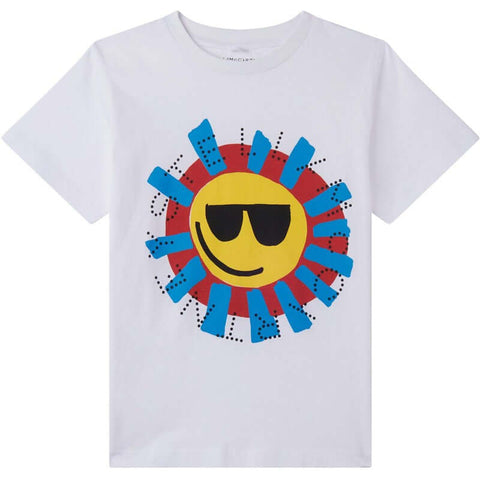 Stella McCartney Kids Boys White Sun Print T-Shirt Stella McCartney Kids Boys White Sun Print T-Shirt