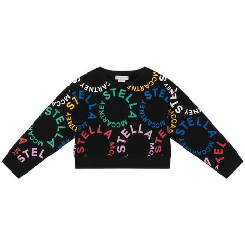 Stella McCartney Kids Girls Black Circle Logo Sweatshirt Stella McCartney Kids Girls Black Circle Logo Sweatshirt