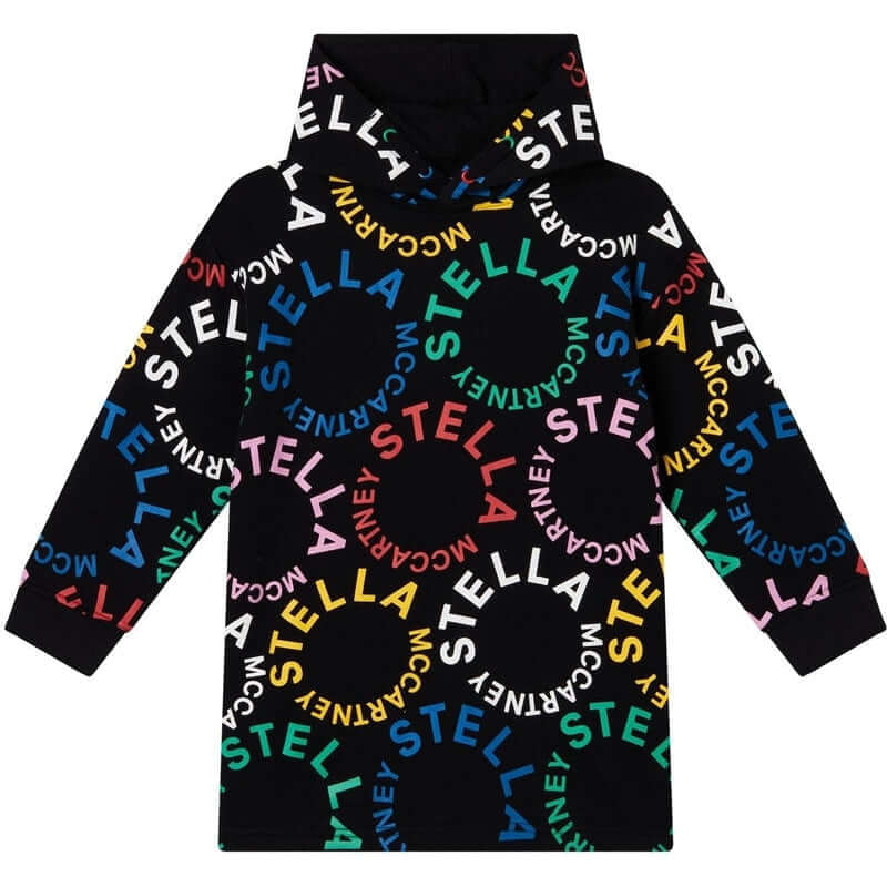 Stella McCartney Kids Girls Black Cotton Circle Logo Dress Stella McCartney Kids Girls Black Cotton Circle Logo Dress