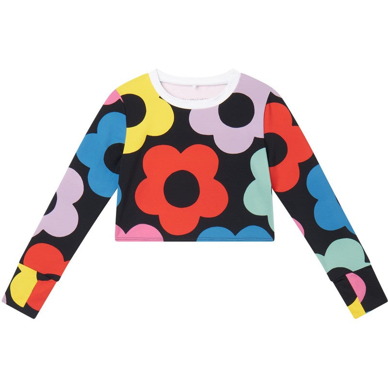Stella McCartney Kids Girls Black Flower Print Top Stella McCartney Kids Girls Black Flower Print Top