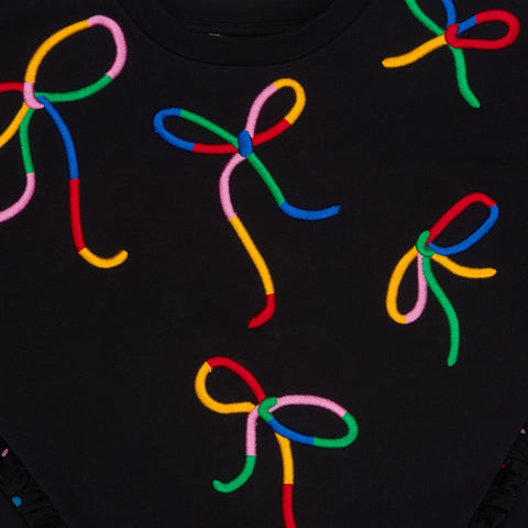 Stella McCartney Kids Girls Black Ribbon Print Sweatshirt Stella McCartney Kids Girls Black Ribbon Print Sweatshirt