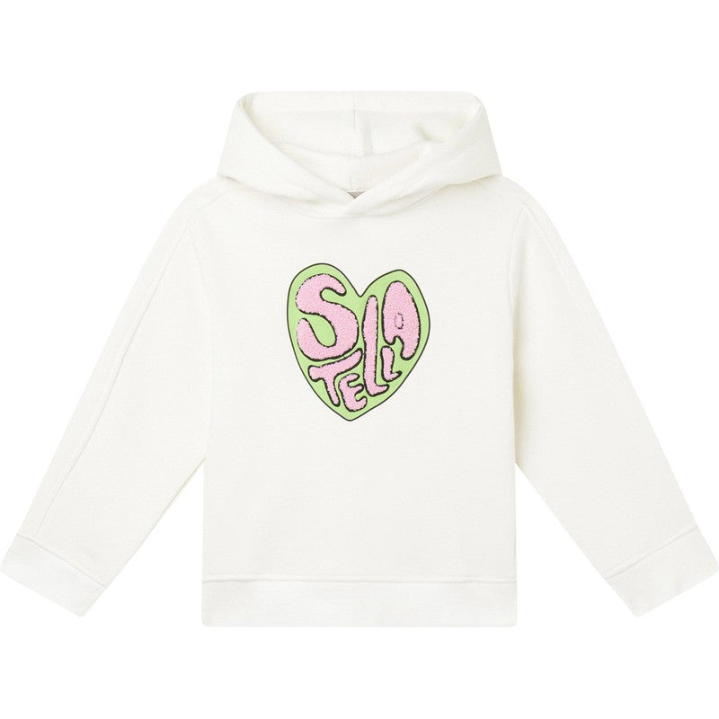 Stella McCartney Kids Girls Cream Logo Hoodie Stella McCartney Kids Girls Cream Logo Hoodie