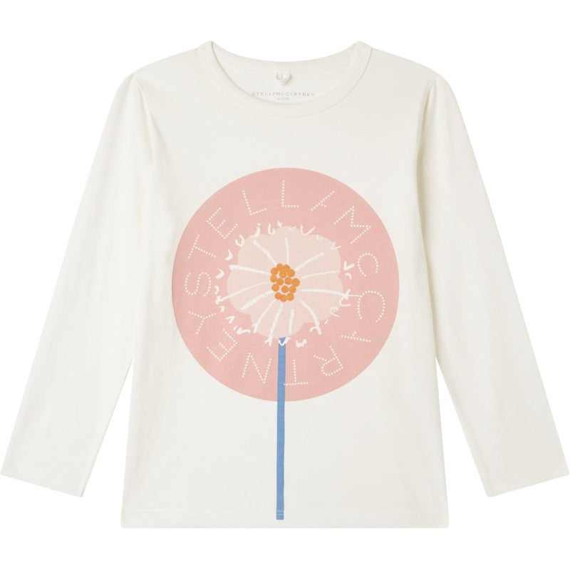 Stella McCartney Kids Girls Cream Sunflower T-Shirt Stella McCartney Kids Girls Cream Sunflower T-Shirt