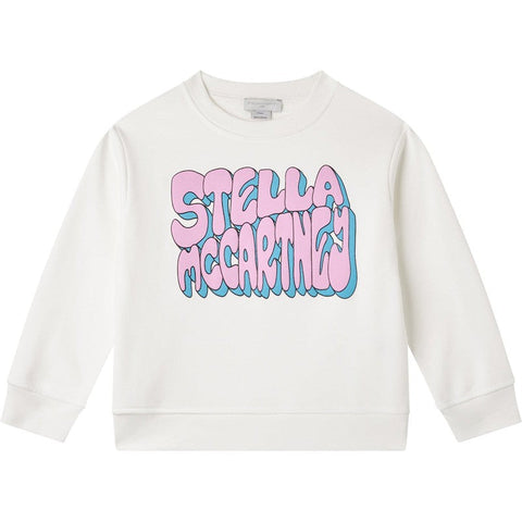 Stella McCartney Kids Girls Ivory Print Logo Sweatshirt Stella McCartney Kids Girls Ivory Print Logo Sweatshirt