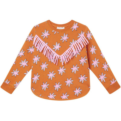 Stella McCartney Kids Girls Orange Cosmic Star Sweatshirt Stella McCartney Kids Girls Orange Cosmic Star Sweatshirt