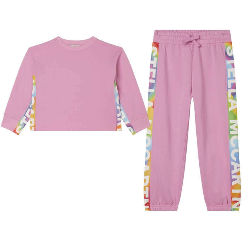 Stella McCartney Kids Girls Organic Pink Logo Tracksuit Stella McCartney Kids Girls Organic Pink Logo Tracksuit