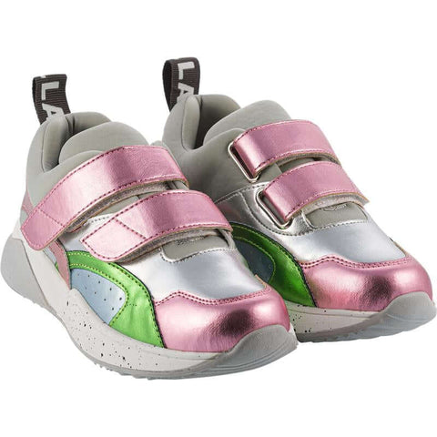 Stella McCartney Kids Girls Pink Metallic Velcro Trainers Stella McCartney Kids Girls Pink Metallic Velcro Trainers