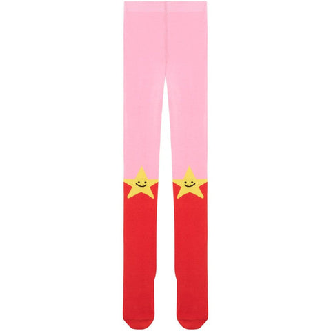 Stella McCartney Kids Girls Pink & Red Star Tights Stella McCartney Kids Girls Pink & Red Star Tights