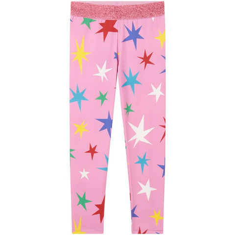 Stella McCartney Kids Girls Pink Star Print Leggings Stella McCartney Kids Girls Pink Star Print Leggings