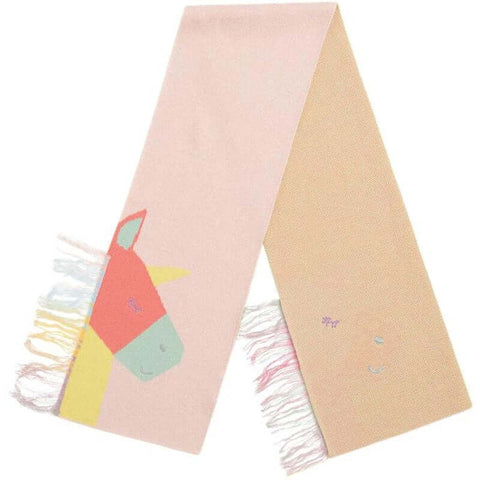 Stella McCartney Kids Girls Pink Unicorn Knitted Scarf Stella McCartney Kids Girls Pink Unicorn Knitted Scarf