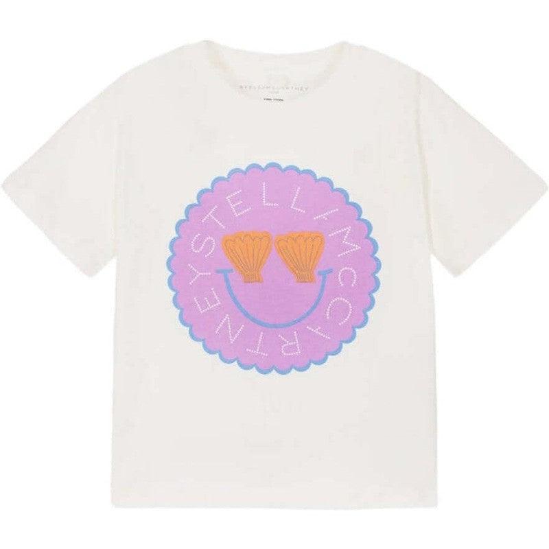 Stella McCartney Kids Girls White Shell Tshirt Stella McCartney Kids Girls White Shell Tshirt