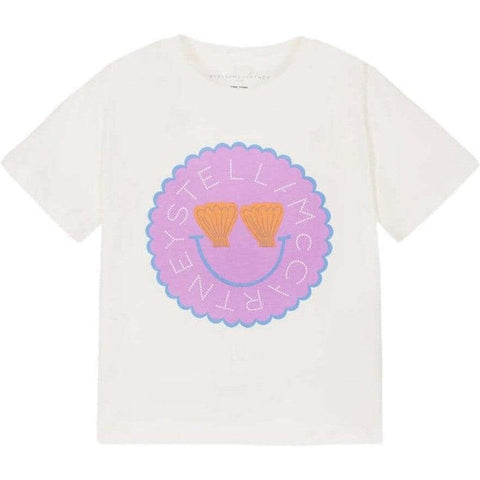 Stella McCartney Kids Girls White Shell Tshirt Stella McCartney Kids Girls White Shell Tshirt