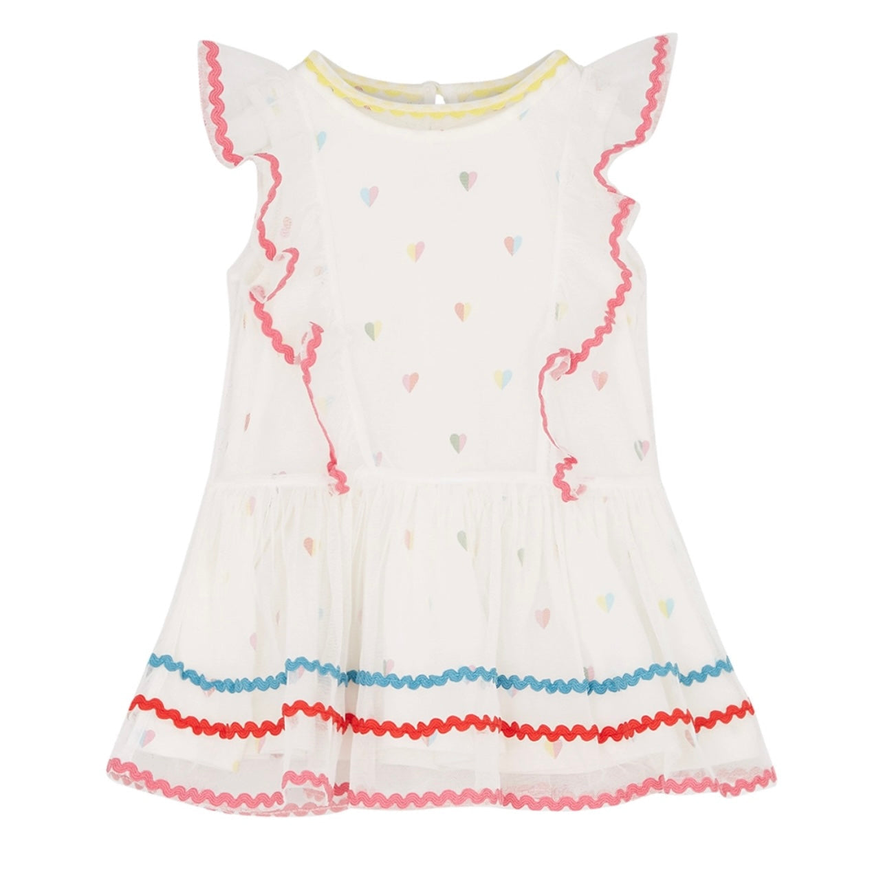 Stella McCartney Kids Baby Girls White Heart Print Sleeveless Dress Stella McCartney Kids Baby Girls White Heart Print Sleeveless Dress