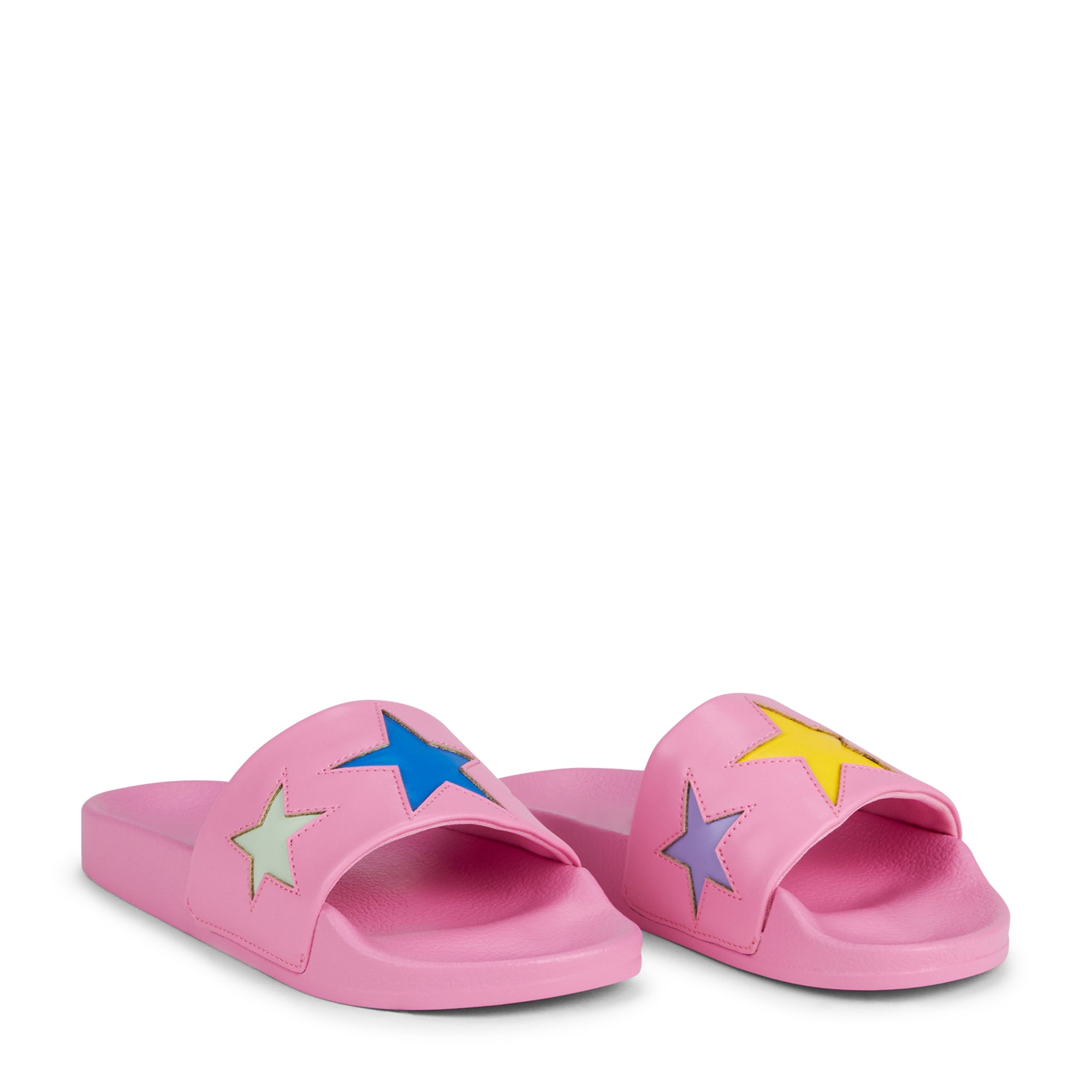 Stella McCartney Kids Girls Pink Star Sliders Stella McCartney Kids Girls Pink Star Sliders