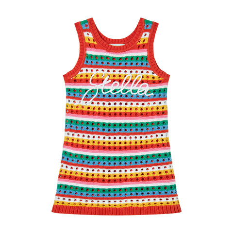 Stella McCartney Kids Girls Multicoloured Knit Dress Stella McCartney Kids Girls Multicoloured Knit Dress