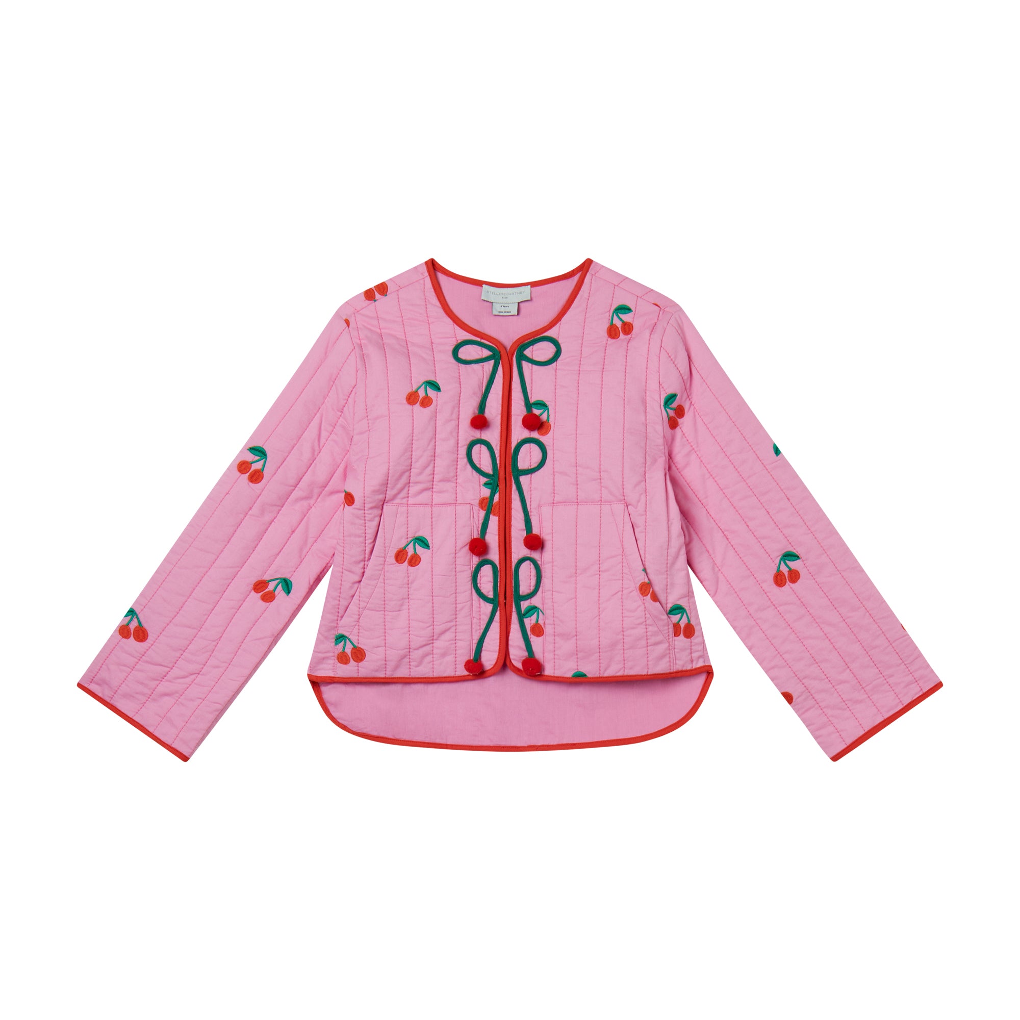 Stella McCartney Kids Girls Pink Cherry Jacket Stella McCartney Kids Girls Pink Cherry Jacket