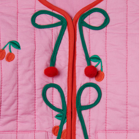 Stella McCartney Kids Girls Pink Cherry Jacket Stella McCartney Kids Girls Pink Cherry Jacket