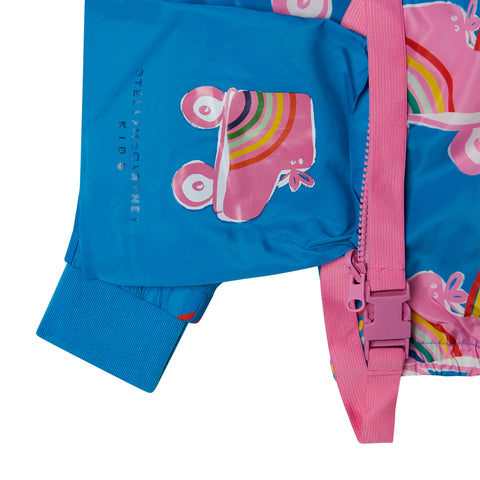 Stella McCartney Kids Girls Blue Skater Jacket Stella McCartney Kids Girls Blue Skater Jacket