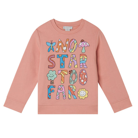 Stella McCartney Kids Girls Pink Fairy Logo Sweatshirt Stella McCartney Kids Girls Pink Fairy Logo Sweatshirt