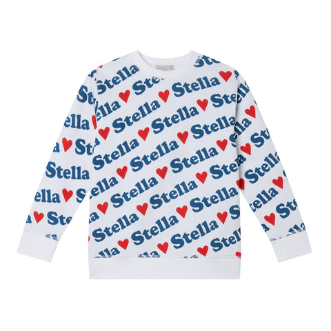 Stella McCartney Kids Girls White Logo Sweatshirt Stella McCartney Kids Girls White Logo Sweatshirt