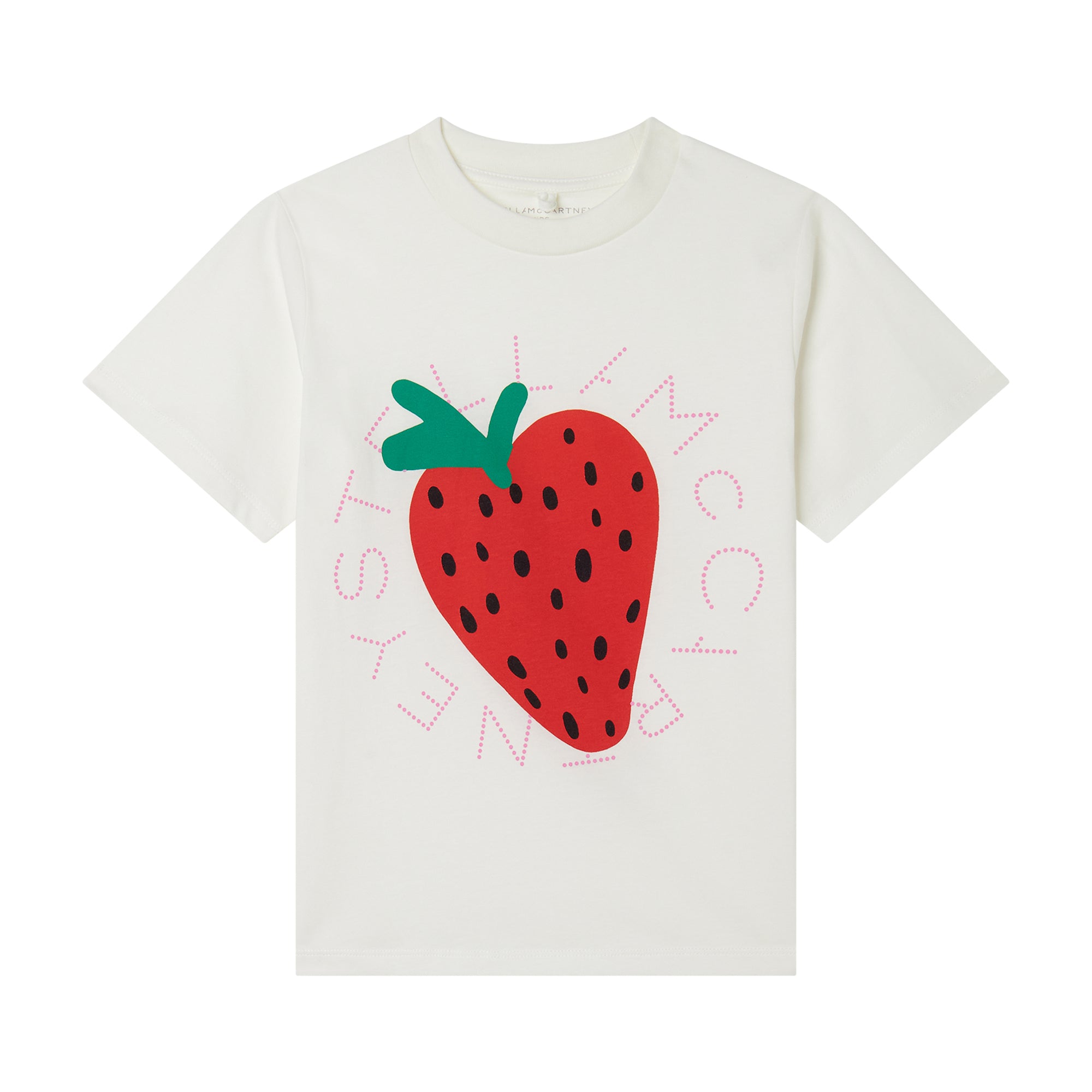 Stella McCartney Kids Girls White Strawberry T-Shirt Stella McCartney Kids Girls White Strawberry T-Shirt