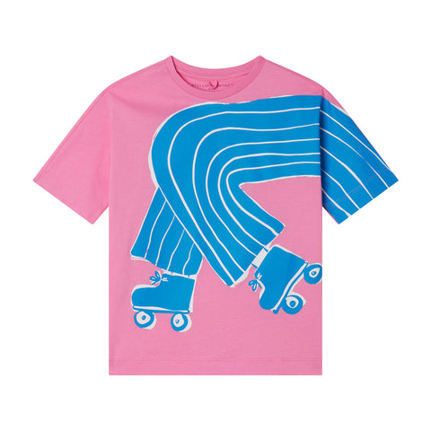 Stella McCartney Kids Girls Pink Skate T-Shirt Stella McCartney Kids Girls Pink Skate T-Shirt