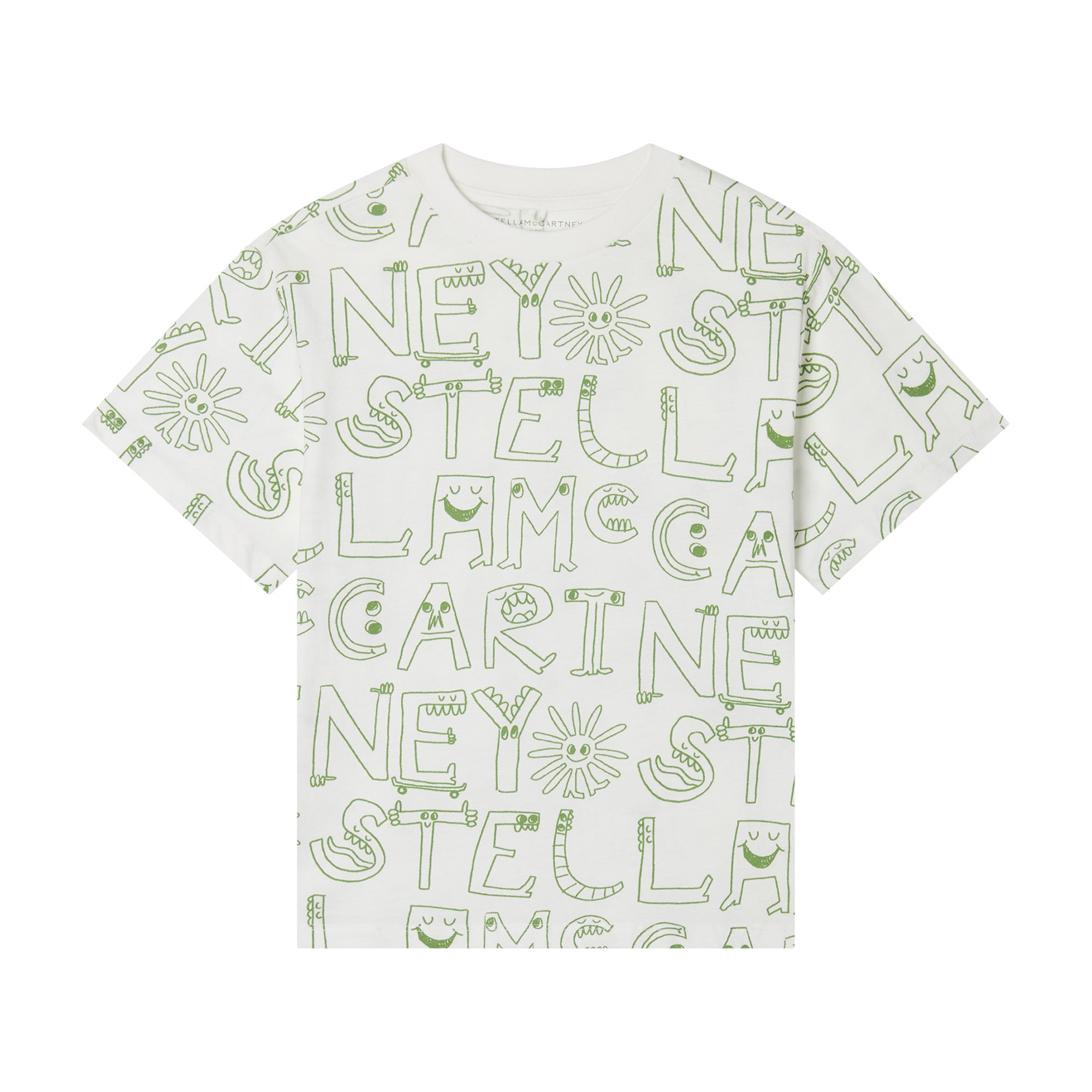 Stella McCartney Kids Boys White Monster T-Shirt Stella McCartney Kids Boys White Monster T-Shirt