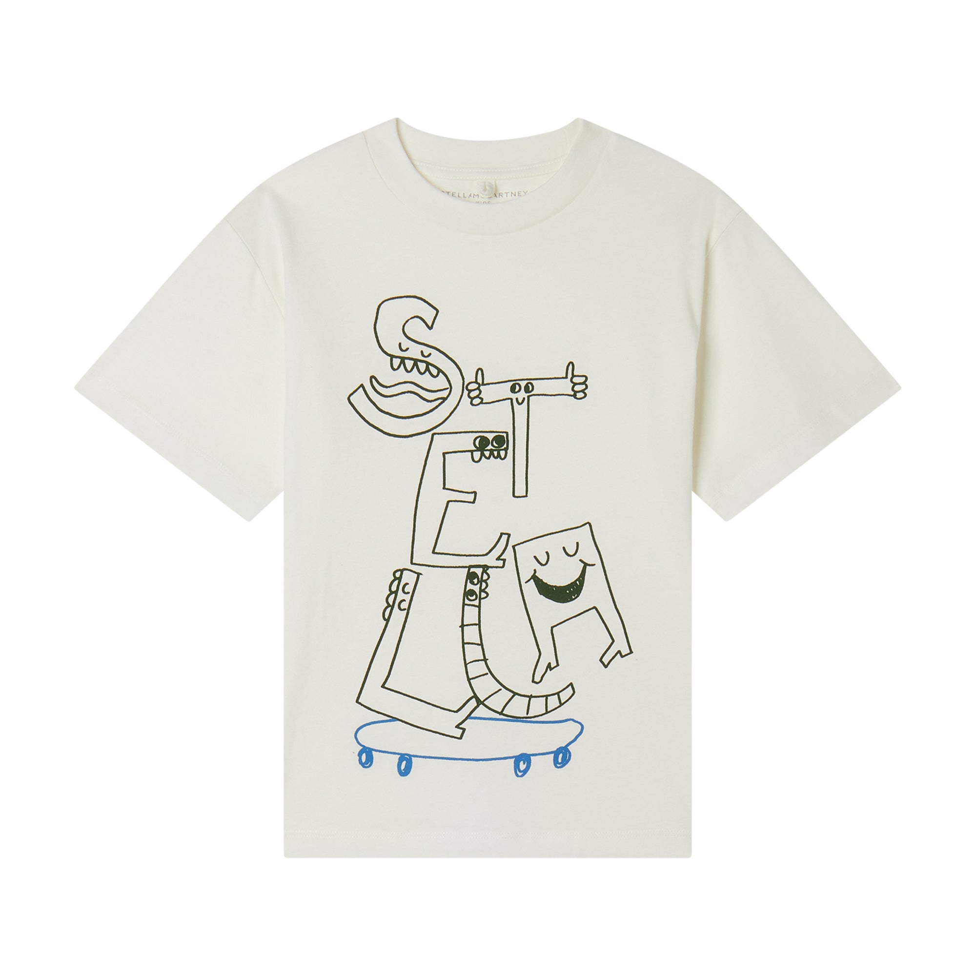 Stella McCartney Kids Boys White Skate T-Shirt Stella McCartney Kids Boys White Skate T-Shirt